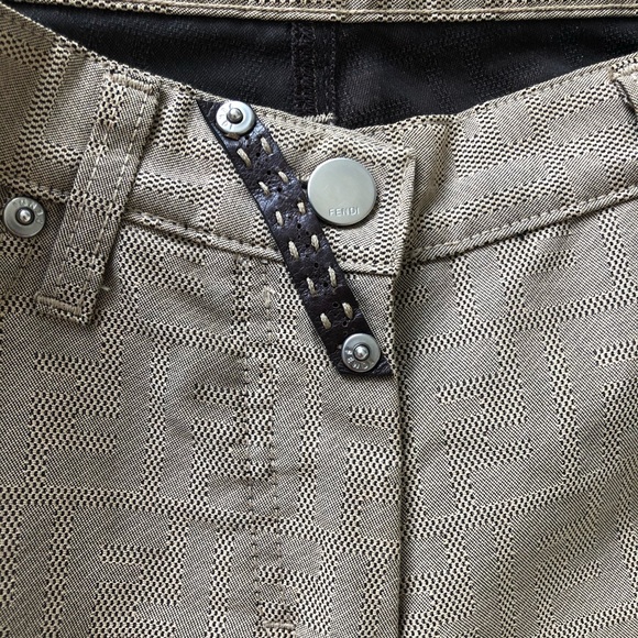 Fendi zucca logo jacquard pattern  jeans pants xs - Picture 1 of 9